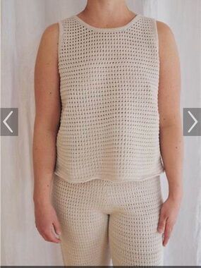 Wol hide Sleeveless Crocheted Two-Piece Set in natural